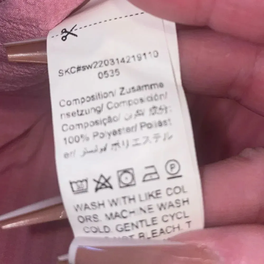 SheIn FRONT KNOT FRILL TRIM OPEN BACK LIGHT PINK TUBE TOP SIZE SMALL - Image 10