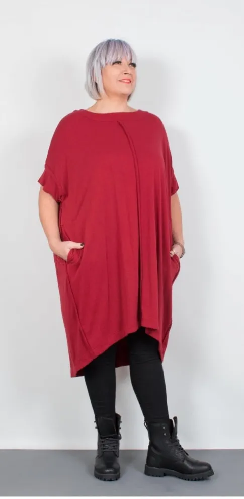 Moyuru Waffle Texture Tunic Dress Size Medium Black - Image 2