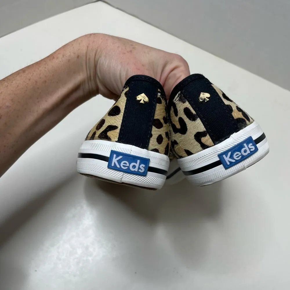 NEW Kate Spade X Keds Leopard Animal Print Cald Hair Lace Up Sneakers - Image 5