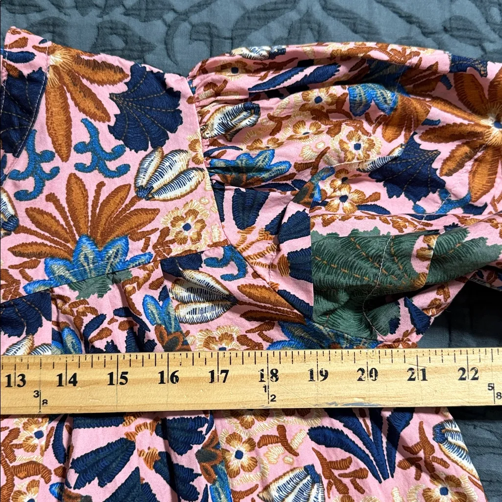 Olivaceous medium peasant blouse Agatha top pleated button front puff sleeve - Image 7