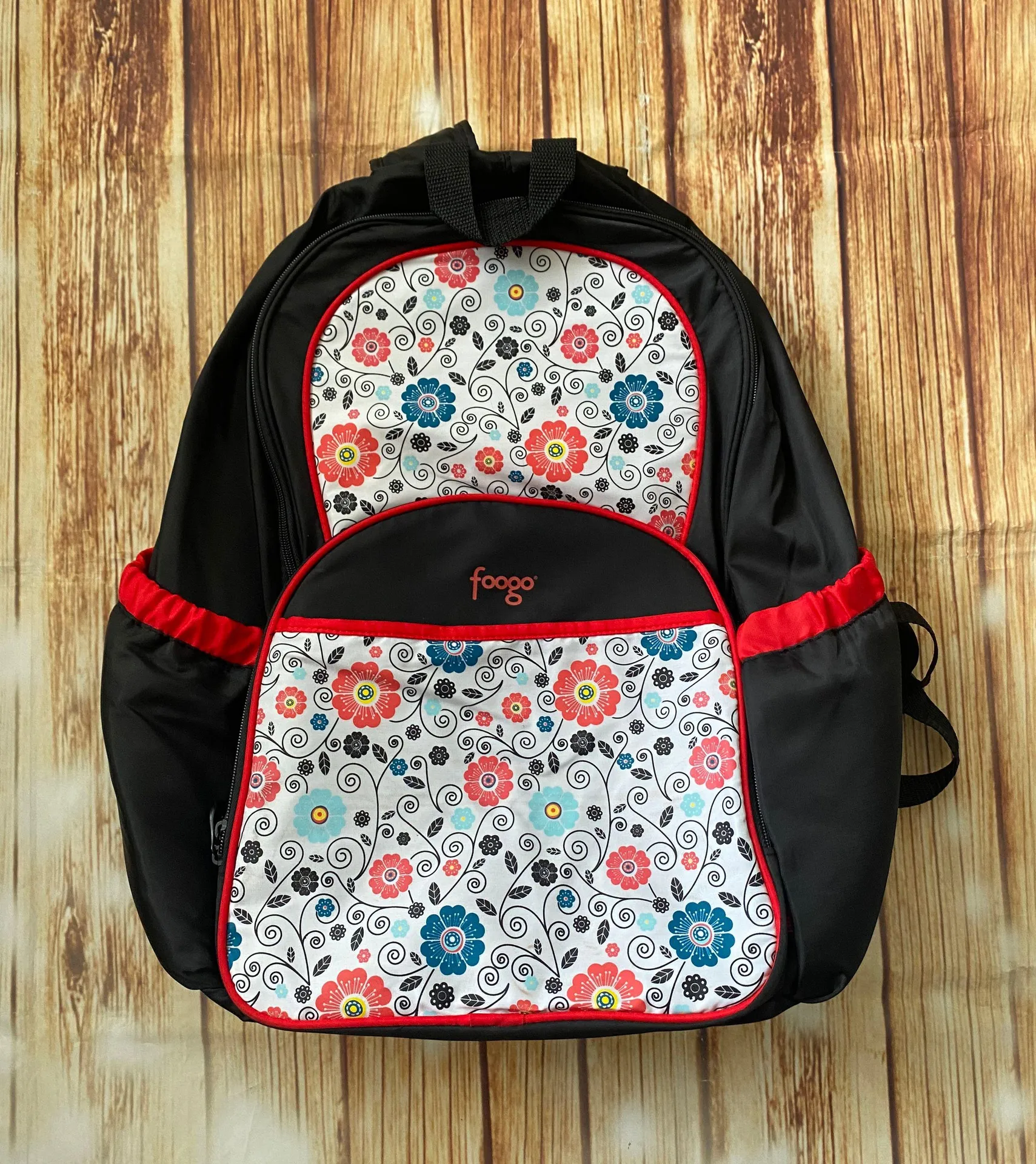 Black/Red Diaper Backpack Bag - Image 5