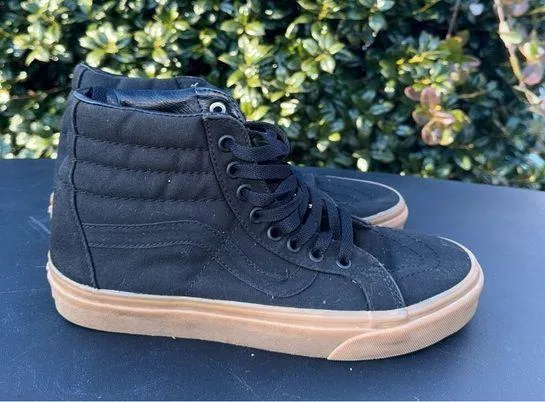 Vans Sk8-Hi Top Black/ Canvas Gum Womens Size 9 Men’s Size 7 - Image 1