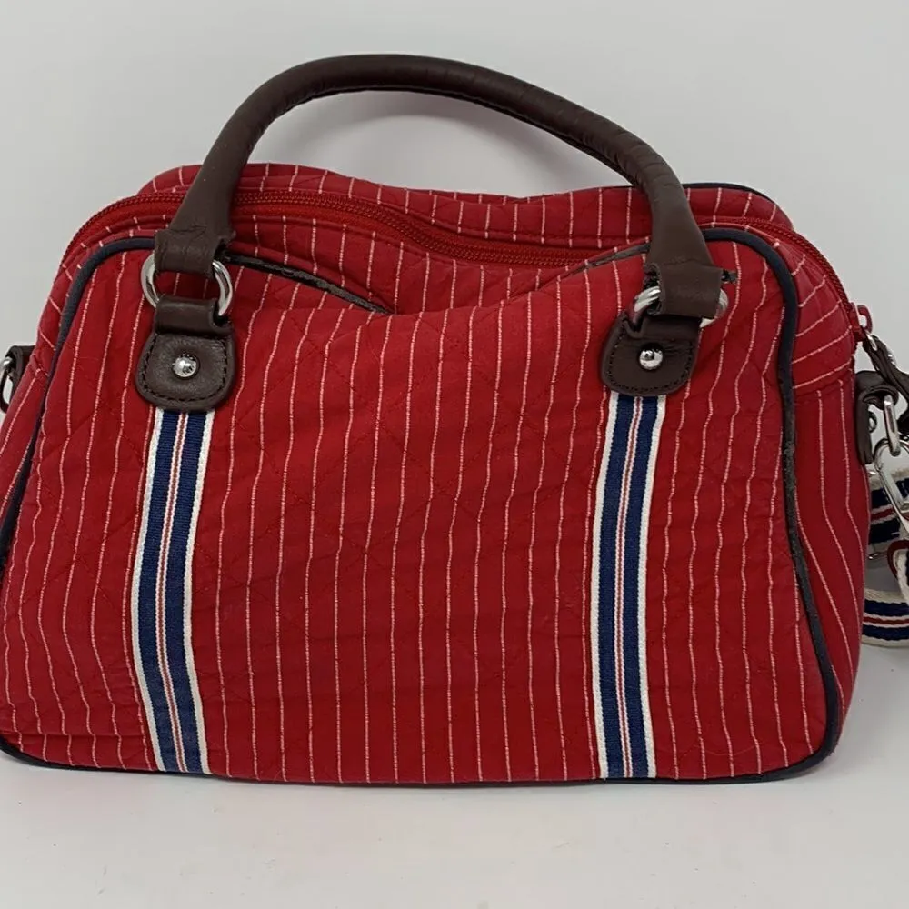 Vintage Vera Bradley red and blue nautical satchel/tote‎ - Image 3