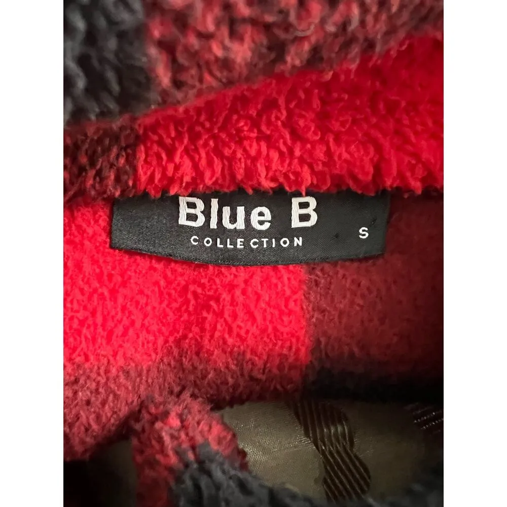 Blue B Collection Buffalo Plaid Sherpa Cozy Coat Small Red - Image 5