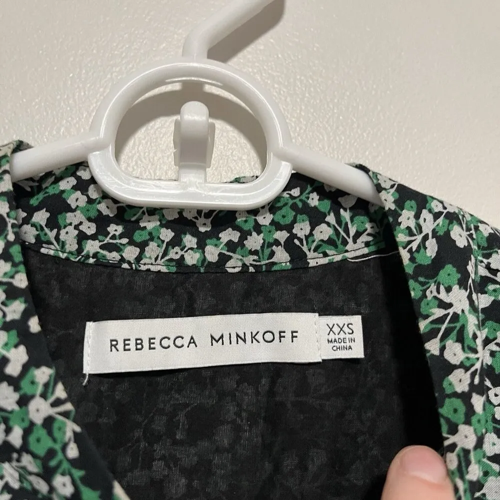 Rebecca Minkoff Green Black‎ Floral Ollie Mini Dress Size XXS - Image 5
