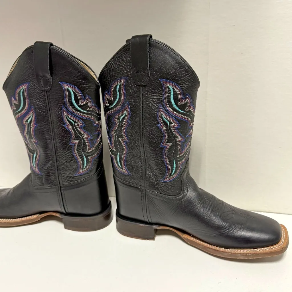 *NEW* Old West Kids Black Square-Toe Boots - Image 5