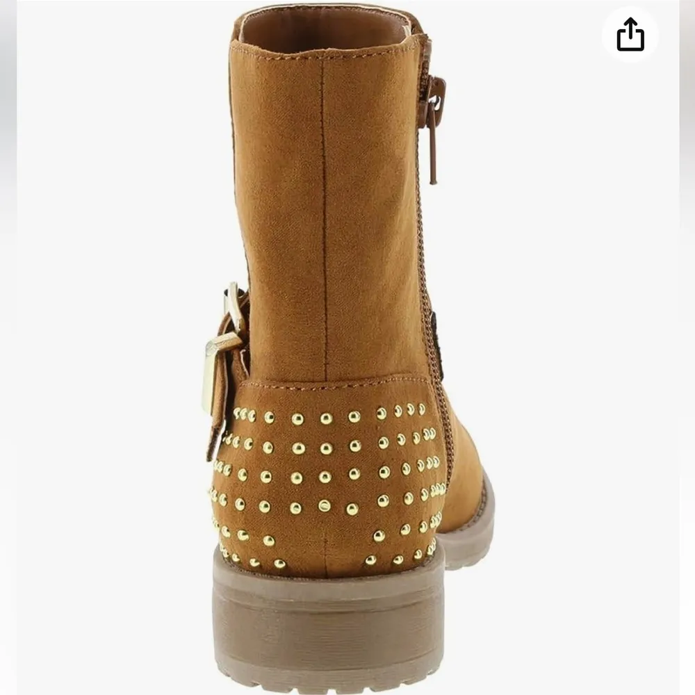 - Brash cinnamon gold studded boots short 1 inch size 6 - Image 2