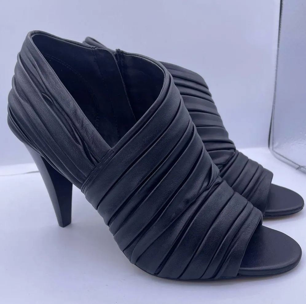 Anara ankle peep toe black booties women Size 8 1/2 - Image 4