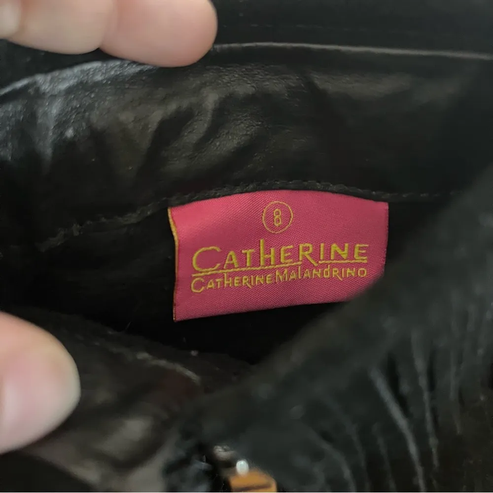 Women’s Catherine Malandrino Domenica Black Fringe Bootie Ankle Boots‎ Size 8 - Image 7