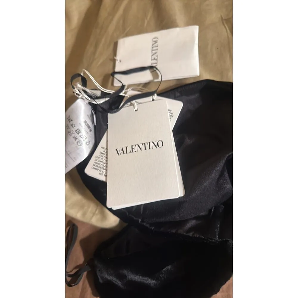 Valentino Velvet Halter Crop Top Black Size 10 - Image 6