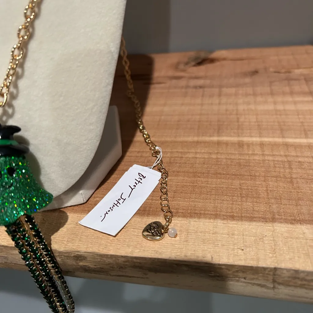 NWT Betsey Johnson Crystal Ghost Witch Long Pendant Necklace - Image 5