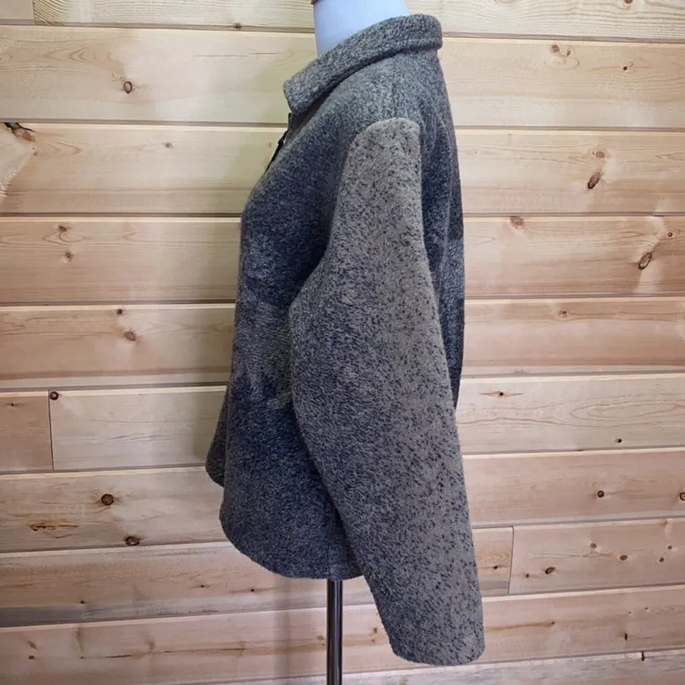 Black Mountain Outdoor Moose Bear Acrylic Zip Up Jacket Size Small Brown - Image 4