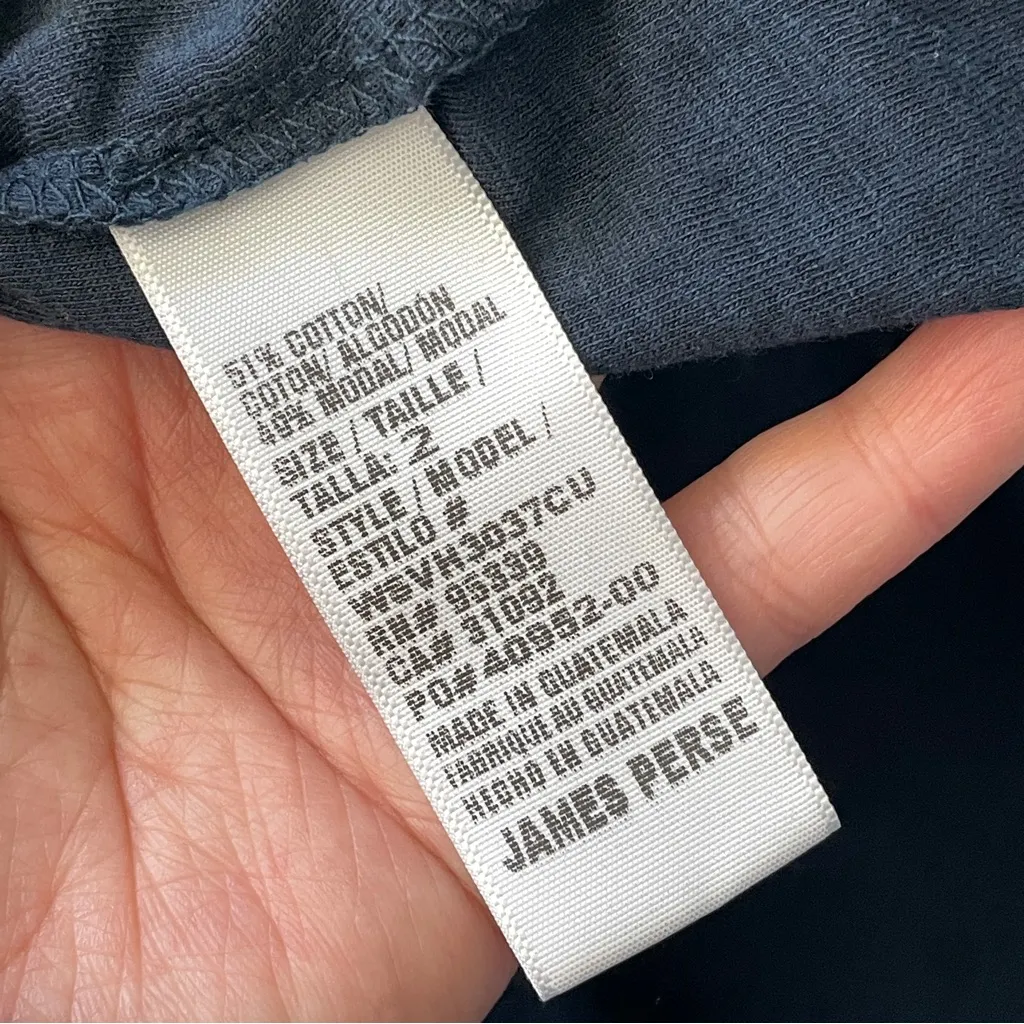 James Perse Tshirt cotton modal crew short sleeve womens Navy Blue medium basic - Image 5