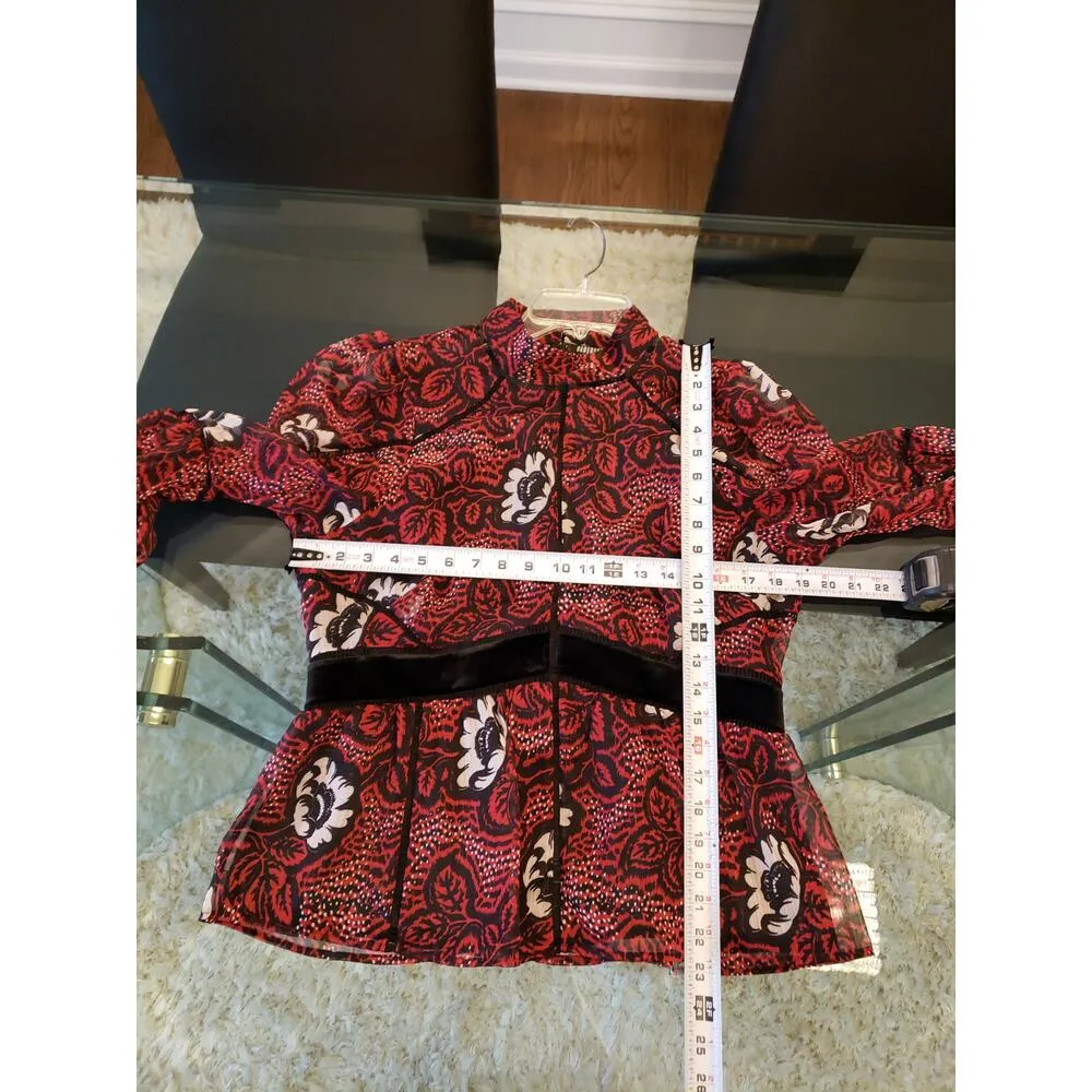 Ted Baker London Alexxei Tops Women's Size 4  Red Black Turtle Neck Top - Image 10