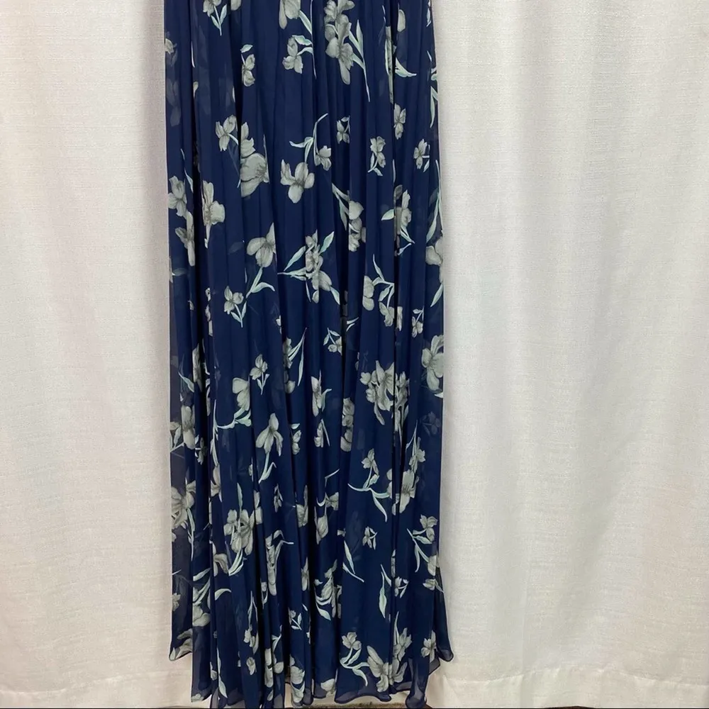 Lulu’s Memorable Night Navy Blue Floral Print Maxi Dress Sz.XS - Image 7
