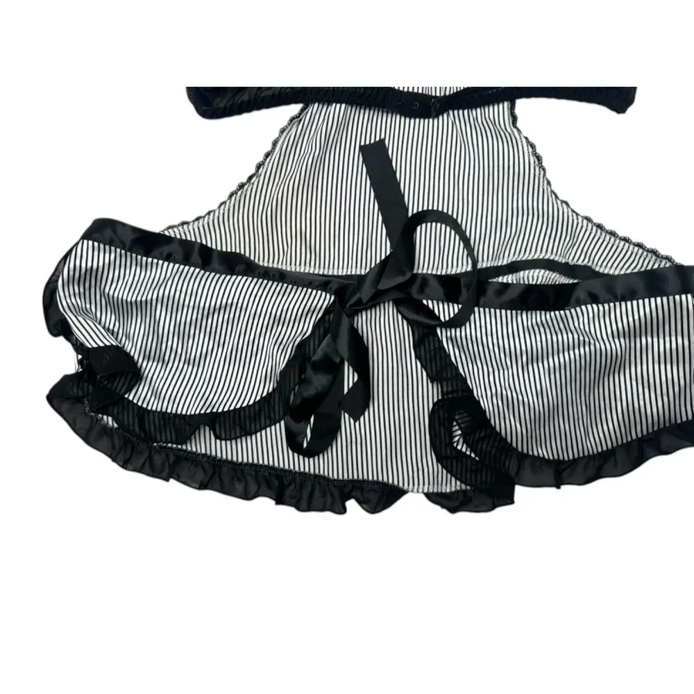 Linea Donatella Black & White Striped Padded Bra Open Back Nightie XL - Image 8