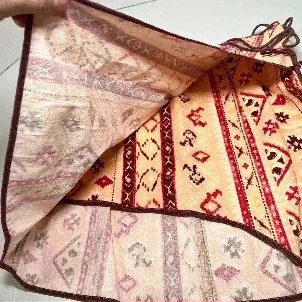 FREE PEOPLE Womens CLEO Aztec Printed Side Slit Wrap Mini Skirt Sz XS NWT Sample - Image 7