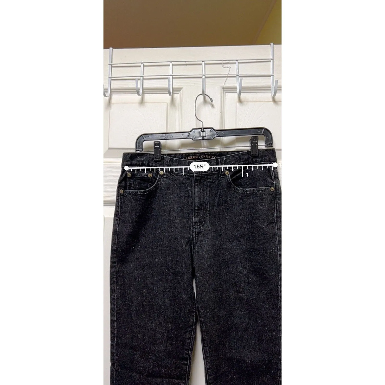 Lauren Ralph Lauren Jeans Womens Size 8P Black Denim‎ Pants Raw Hem Crop 421506 - Image 10