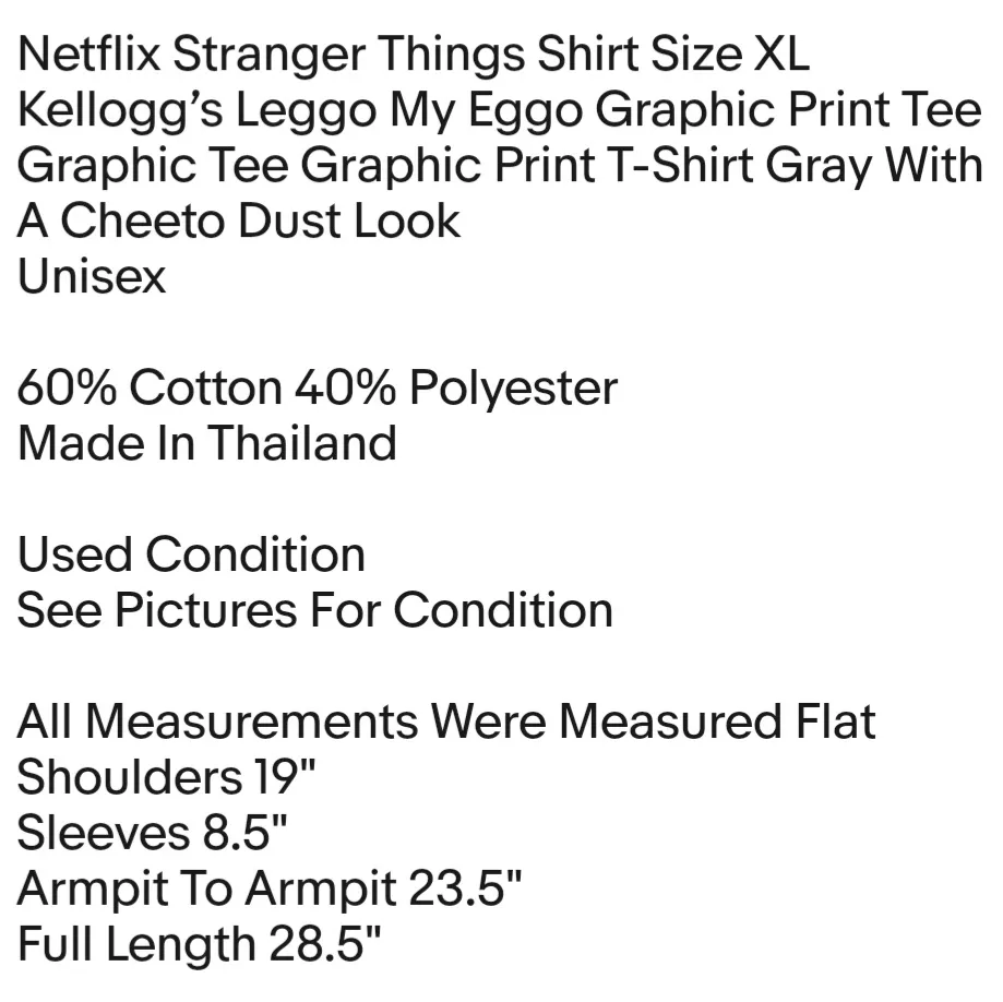 Stranger Things Shirt Size XL Kellogg’s Leggo My Eggo Graphic Print Tee Graphic Tee - Image 2