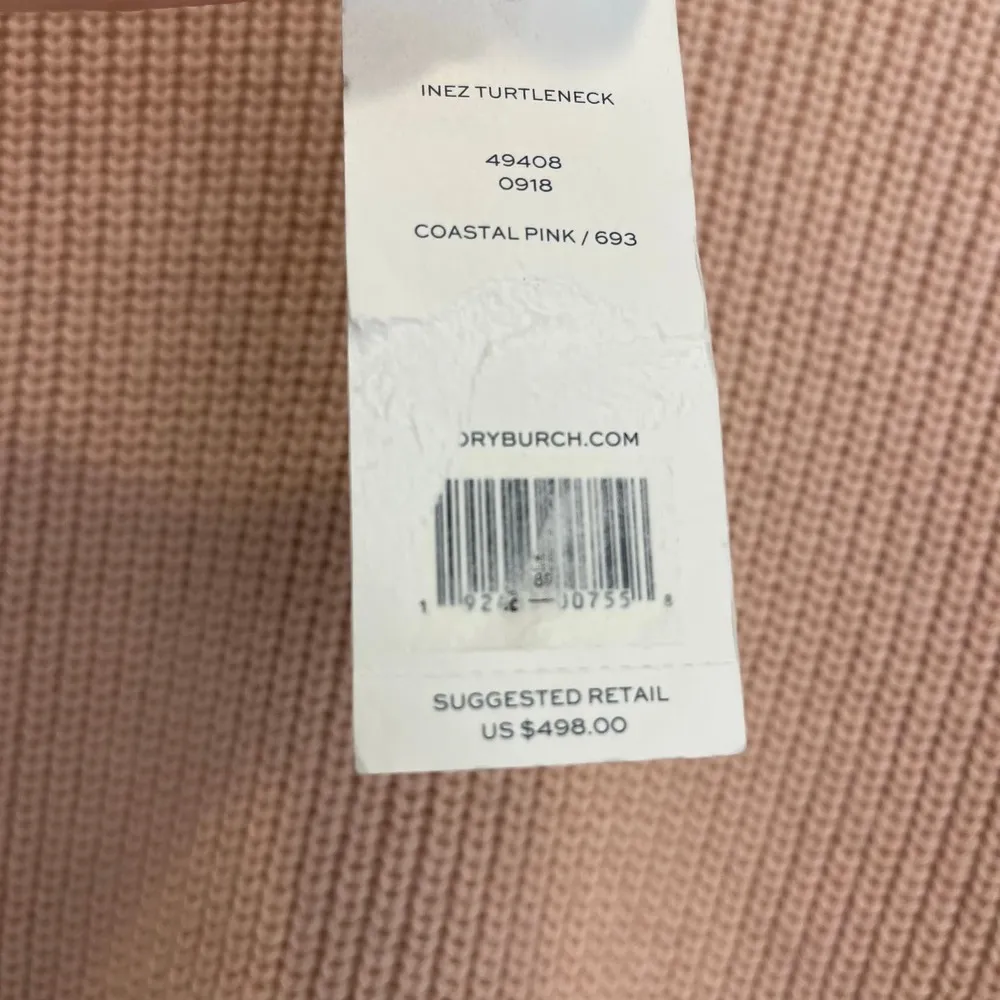 NWT Tory Burch Inez Turtleneck Coastal Pink Sweater Size XS - Image 7