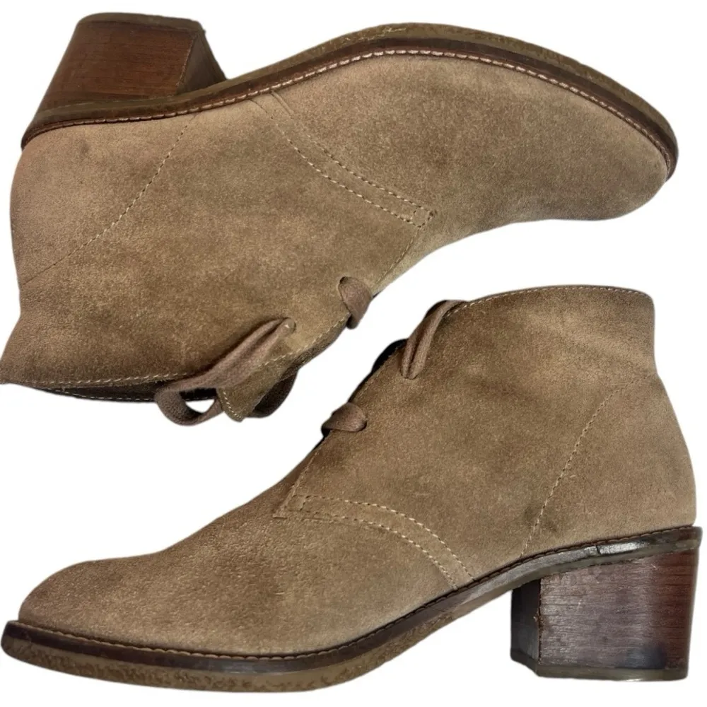 Dolce Vita Women's Goodwyn Suede Heeled Lace Up Booties Tan‎ Size 8.5 Tan - Image 7