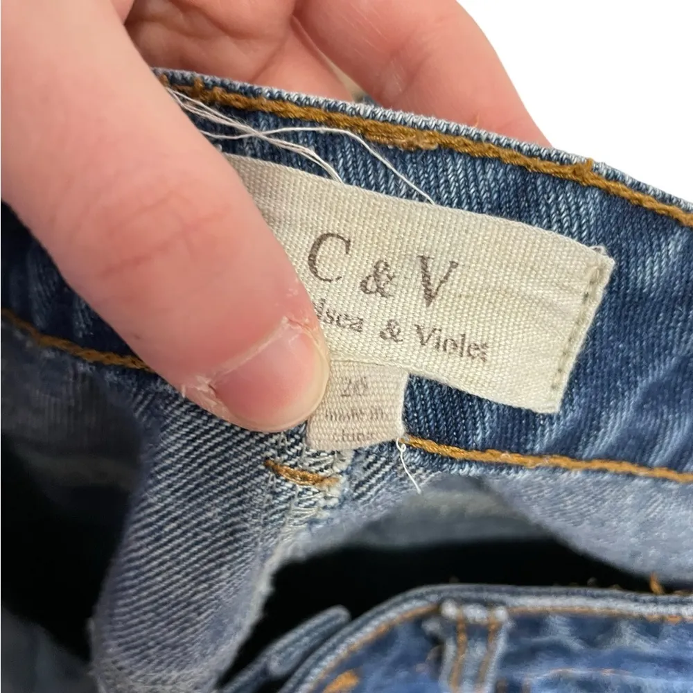 Chelsea & Violet Distressed Raw Hem Jeans Button Fly 26 - Image 2