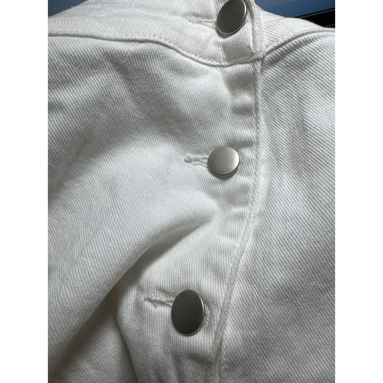 Agnes Orinda Overalls Dress Sleeveless Casual White Denim Skirt 4X‎ - Image 8