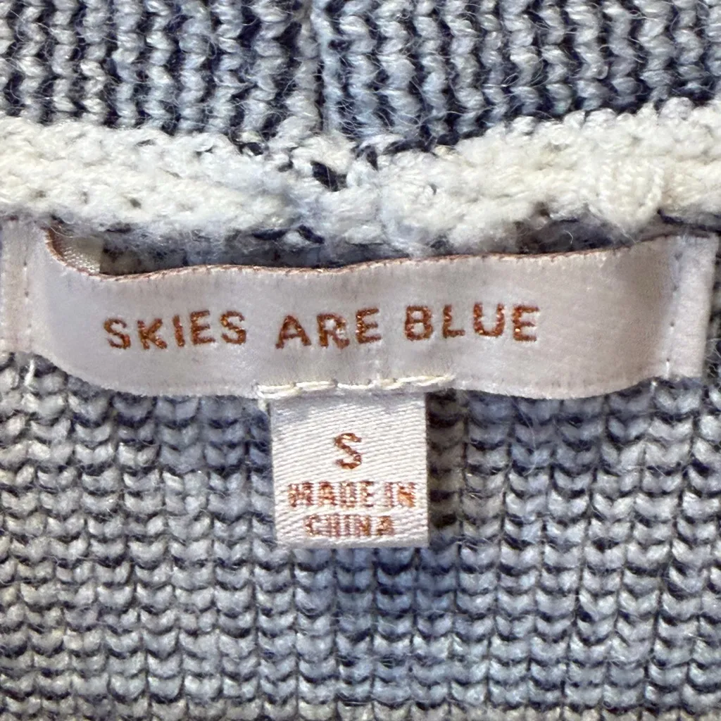Skies Are Blue Colorblock Drape Sweater Cardigan Ivory Navy Blue Size Small - Image 5