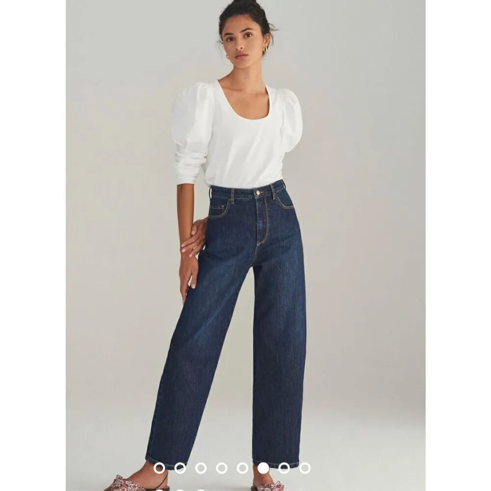 Pilcro The Column Straight Jeans Medium Dark Wash 31 - Image 2