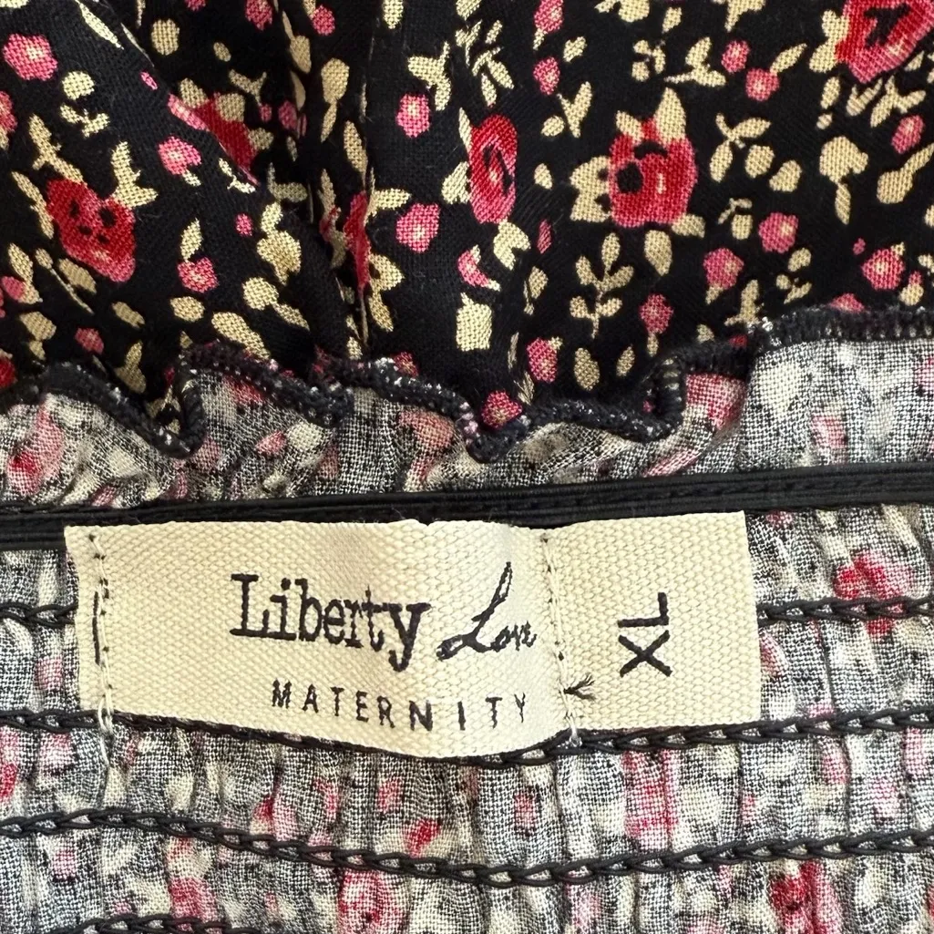 Maternity Dress Feminine Floral Smocked Vintage Inspired Boho Romantic Dress XL Brown Size undefined - Image 7