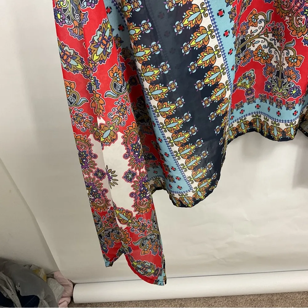 Patrons Of Peace Floral Asymmetrical Scarf Dress Size XS - Image 3