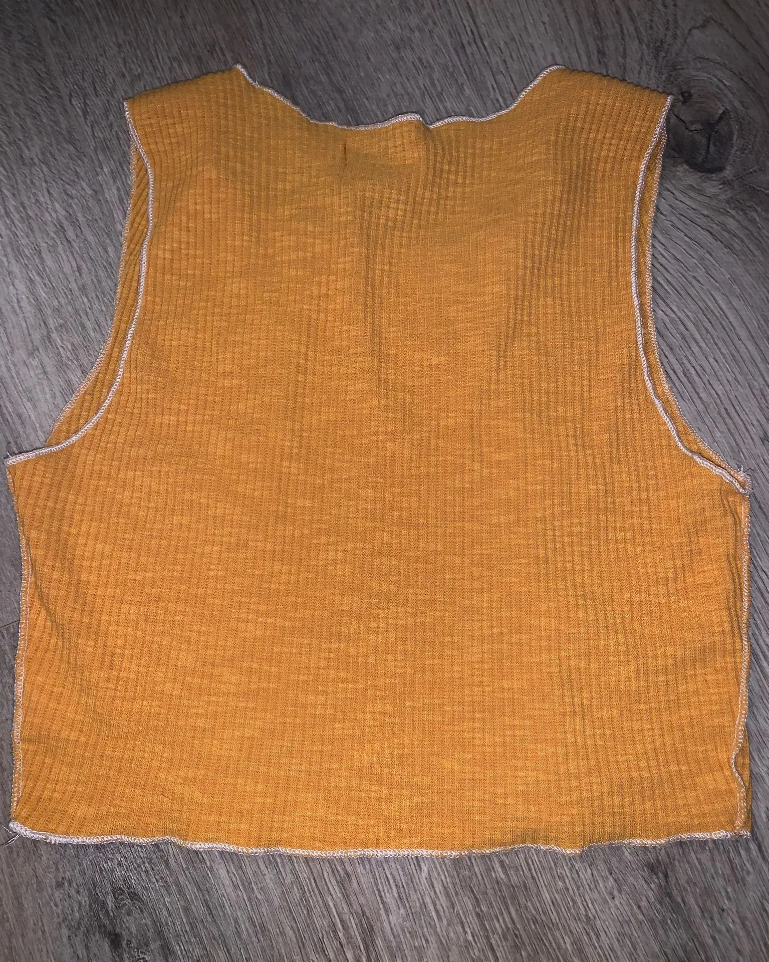 Women's Christa Tank Top Orange With White Seams - Image 3