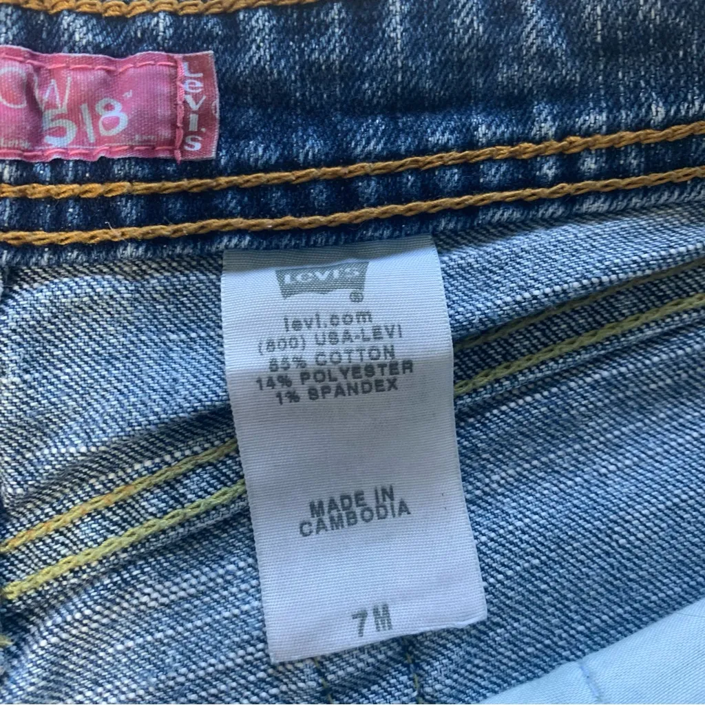 Levis Super Low‎ Boot Cut 518 Jeans Shorts Size 7M - Image 10
