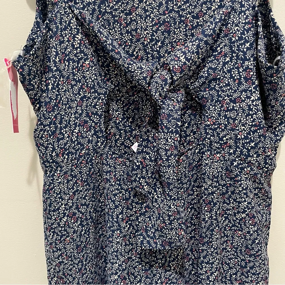 Xhilaration Floral Print Jumper Sleeveless Navy Blue Women’s Size Large - Image 7