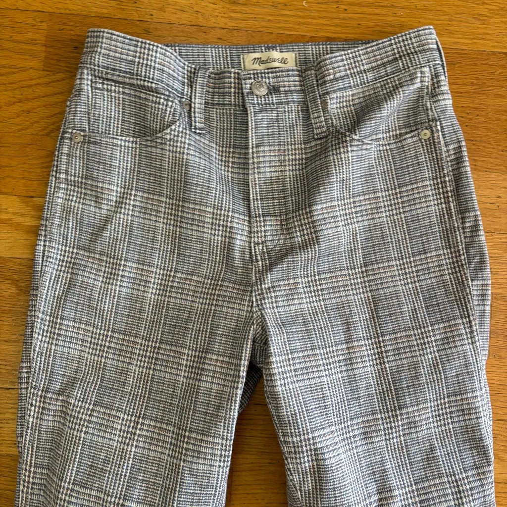 Madewell Glen Plaid Preppy Fisherman Academia Quiet Luxury Stovepipe Jeans 28 - Image 4