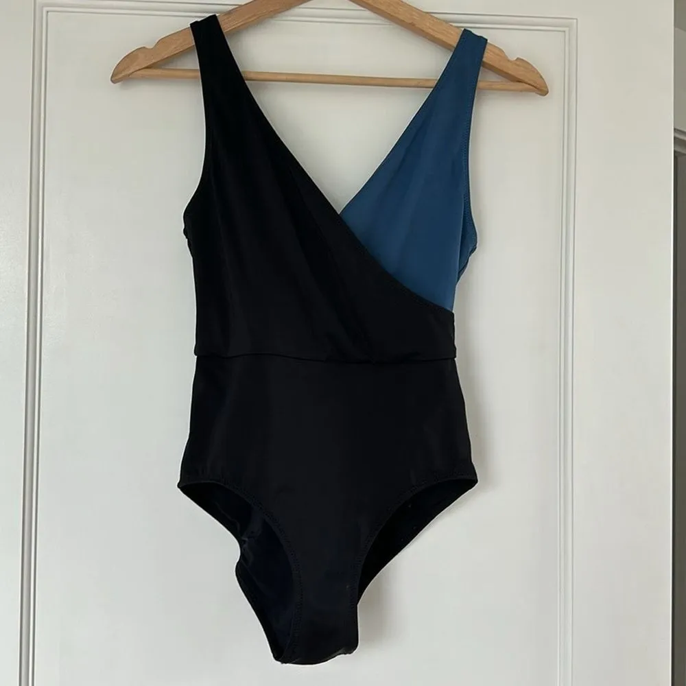 Solid & Striped Ballerina Black Slate One-Piece Swimsuit Anthropologie Sm Blue - Image 6