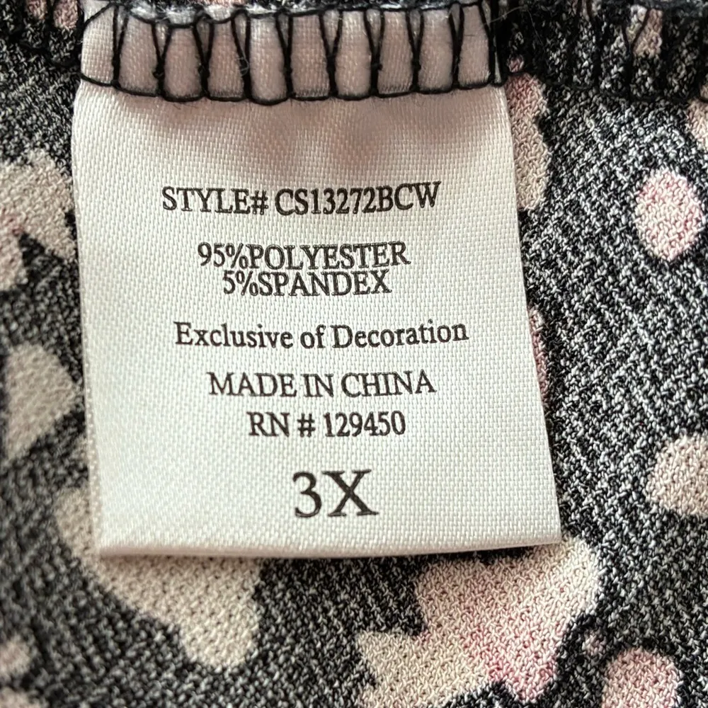 Como Black Women Crew-Neck Front Twist Black Top 3X - Image 11