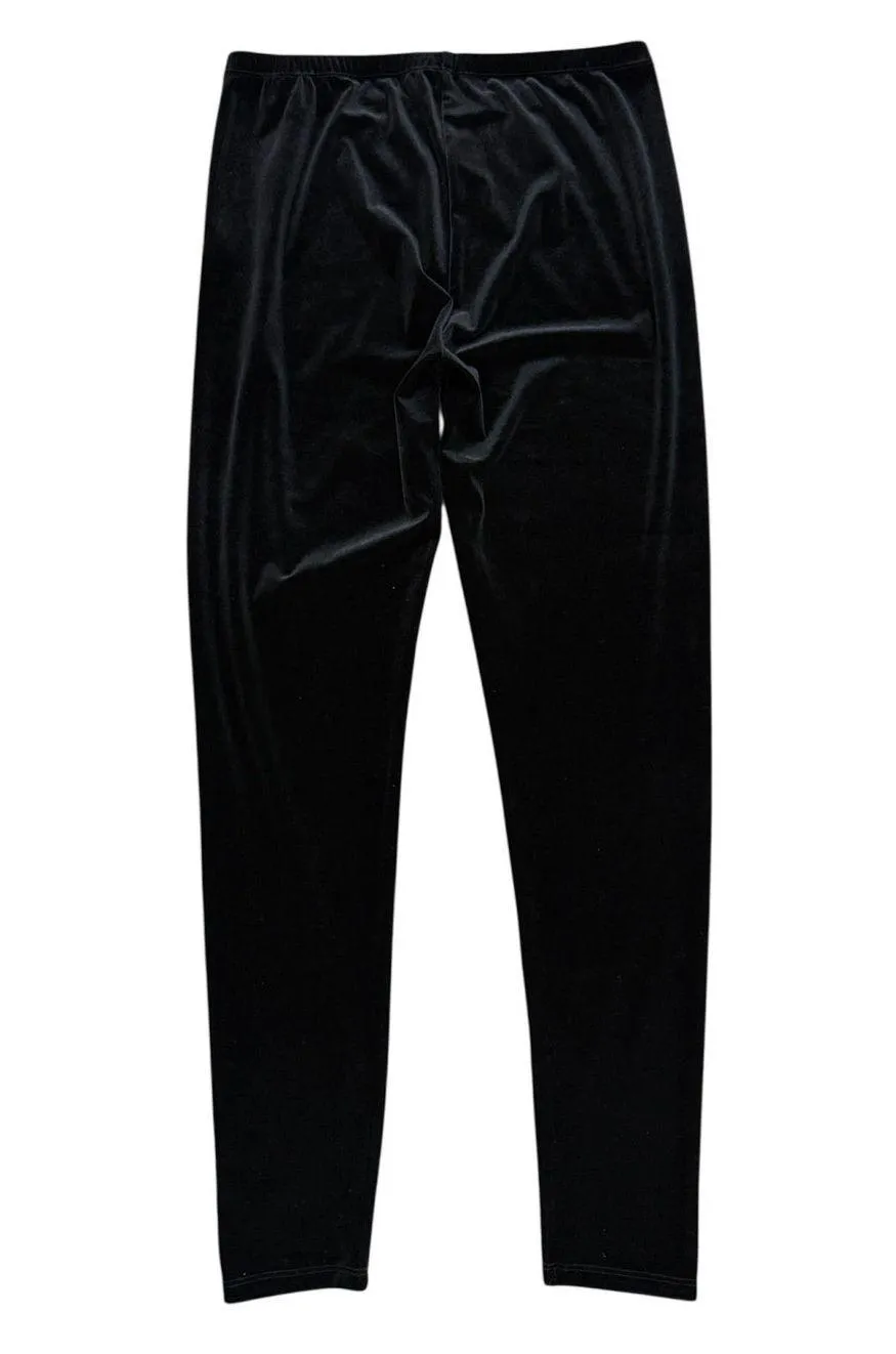 Eileen Fisher Low Rise Black Velvet Leggings size Small - Image 3