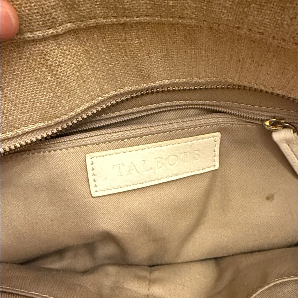 Talbots  Cream and Tan Tote Bag - Image 5