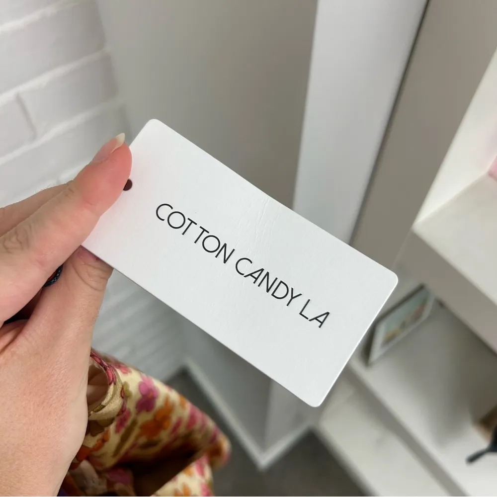 NWT Cotton Candy Retro Floral Halter Neck Cut Out Mini Dress Size M Orange Size M - Image 4