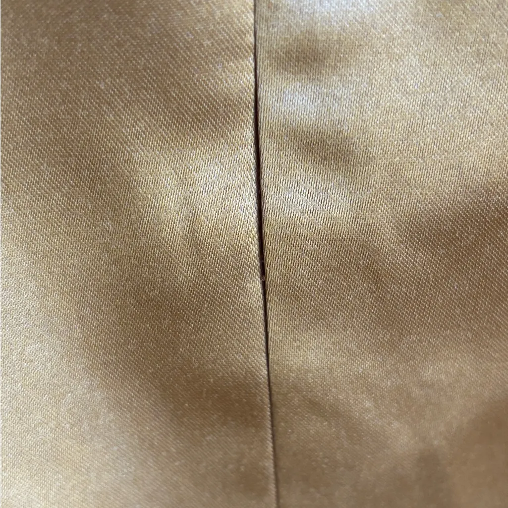 NWT Odd Muse Bronze Satin The Ultimate Muse Straight Neck Ruched Mini Dress L Gold Size L - Image 13