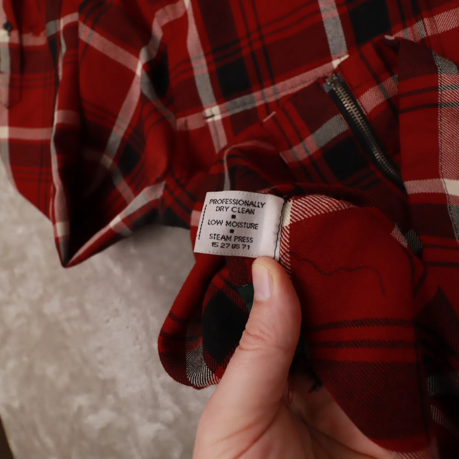 Lauren Ralph Lauren Vintage Red Plaid Full Zip Shirt Jacket Women's Medium - Image 10