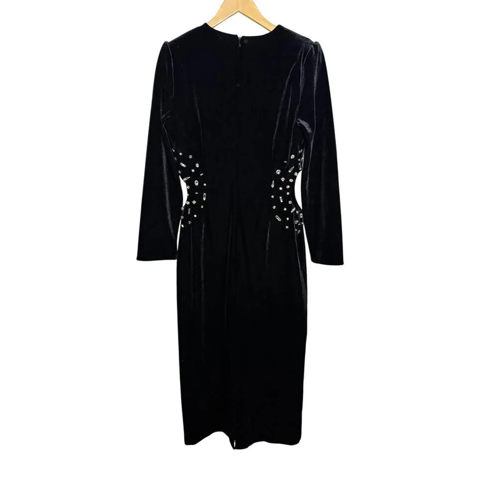 Tuckernuck Hyacinth House Jules Velvet Midi Dress – Women’s Size M Black Size M - Image 6