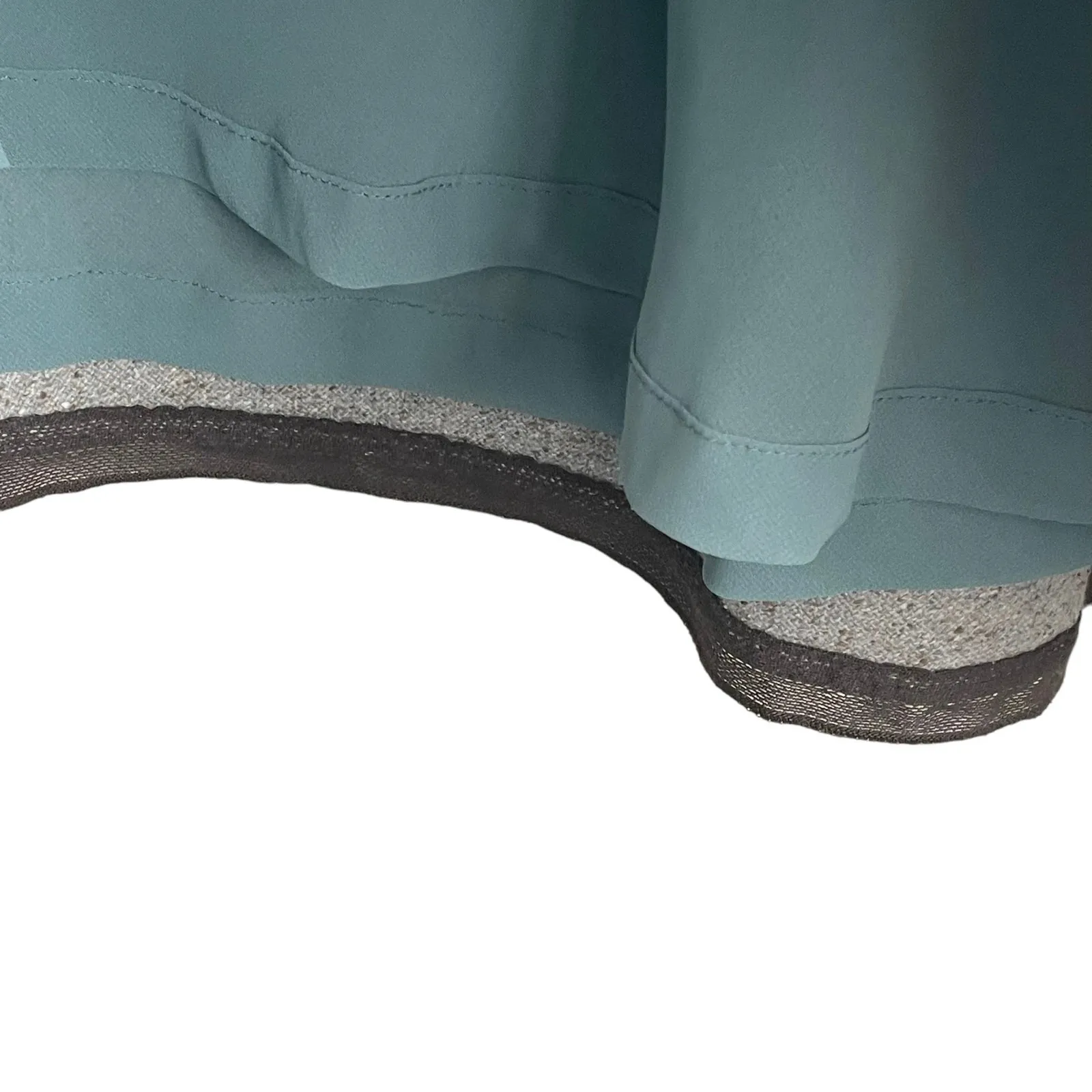 J Jill Women Skirt 4 Taupe Floral Applique Lined‎ Side Zip Artwear Cottagecore Tan - Image 4