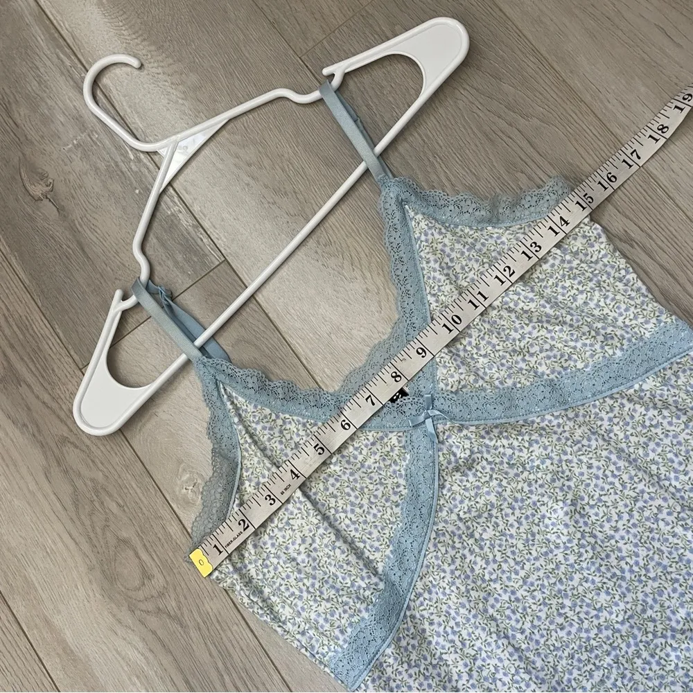 H&M Y2K Dress floral slip pastel mini womens Blue (medium) retro coquette retro - Image 3