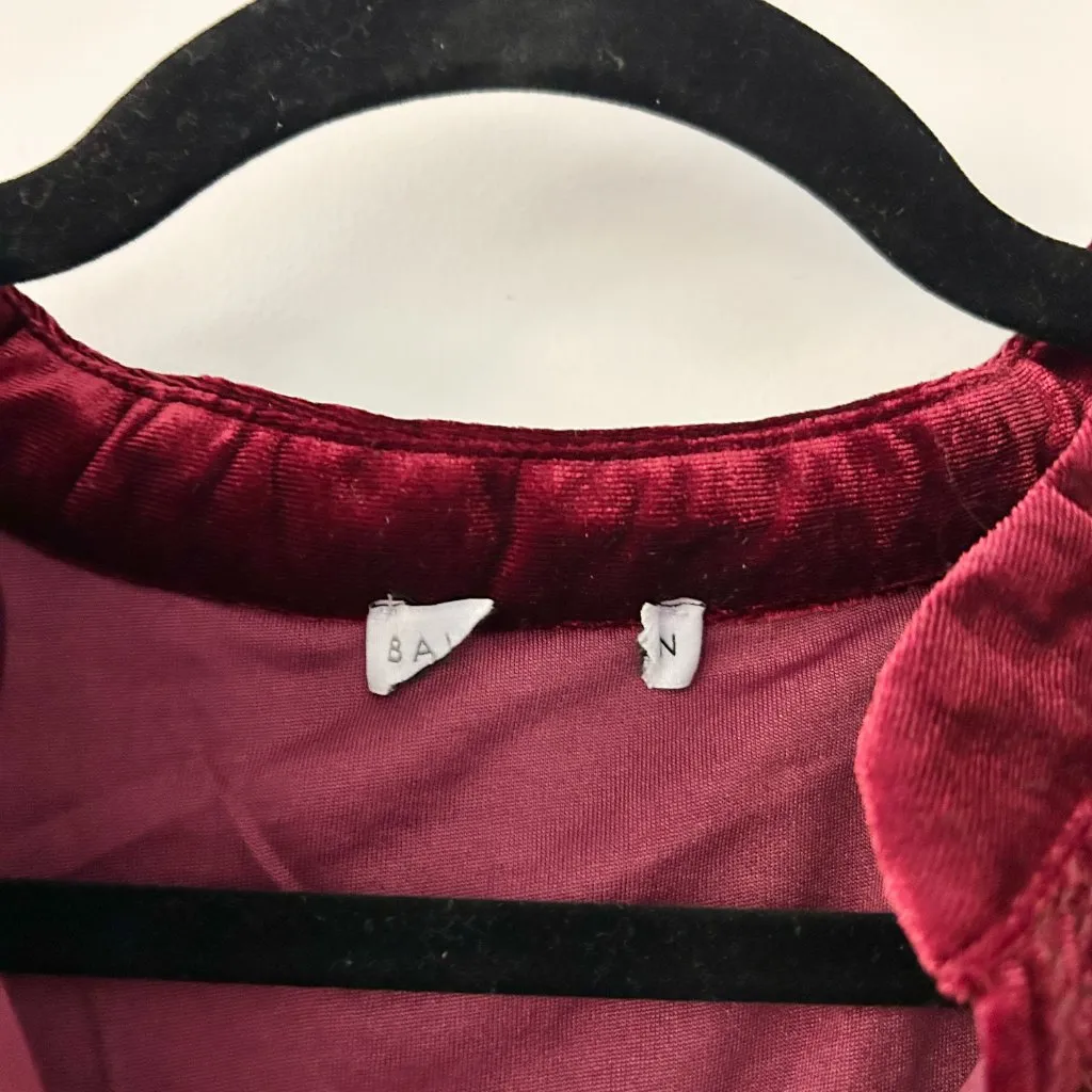Baltic Born Maida Embroidered Velvet Dress in Cranberry Size L NWOT - Image 7