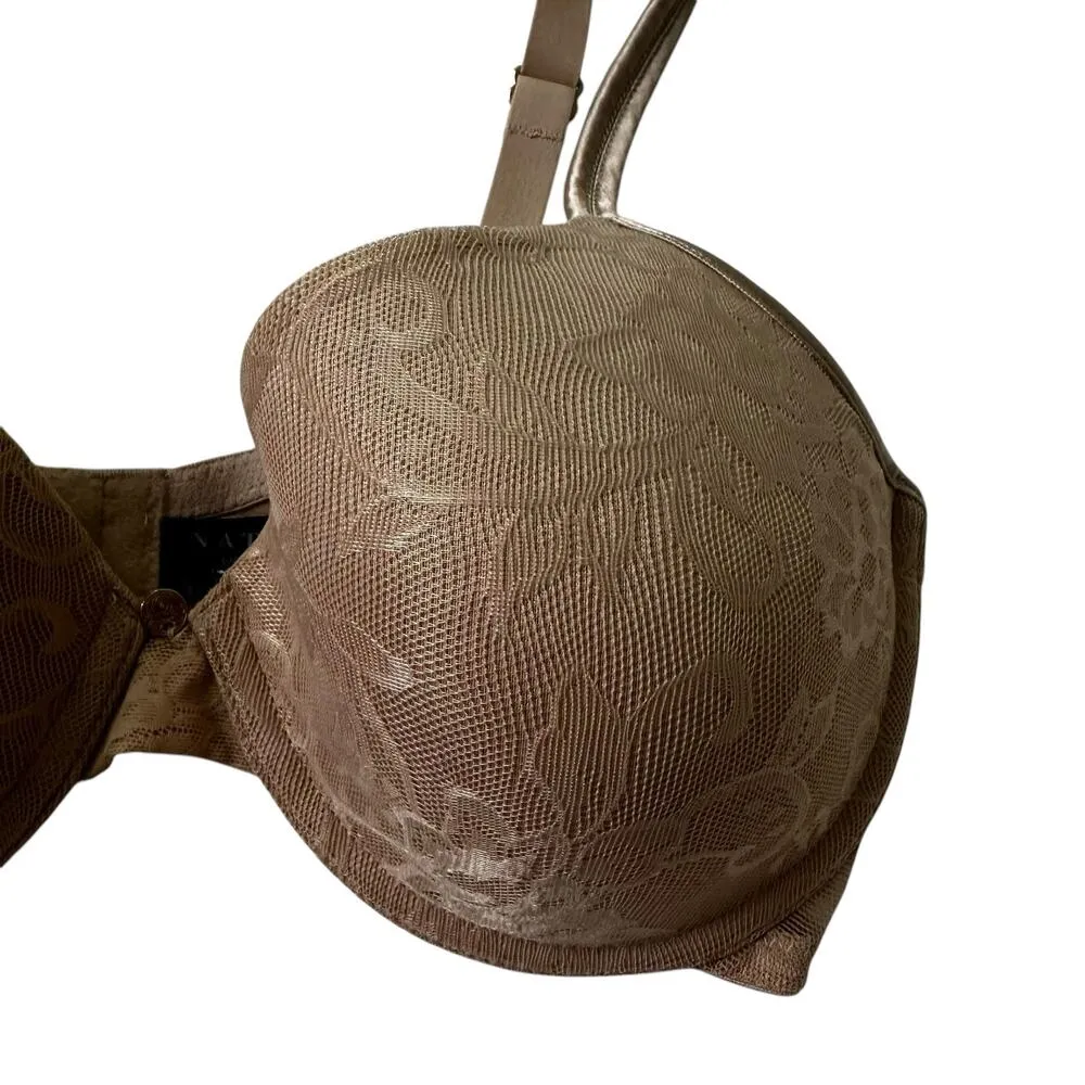 Natori Beige Lace Floral Underwired Demi Bra Women Size 32D | 64 - Image 2
