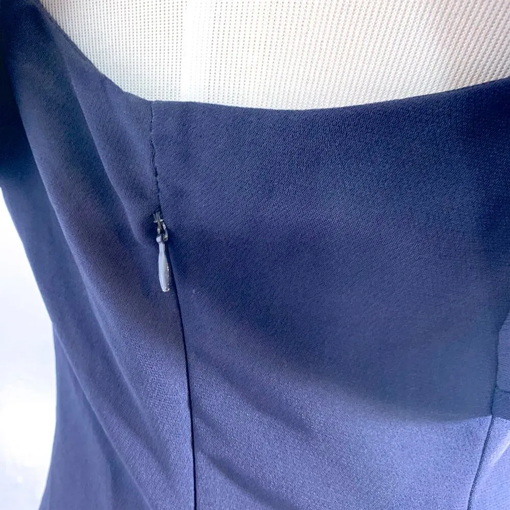 Likely Bellamy Fit and Flare Off the Shoulder Flutter Sleeve Mini Dress Navy 8 - Image 5