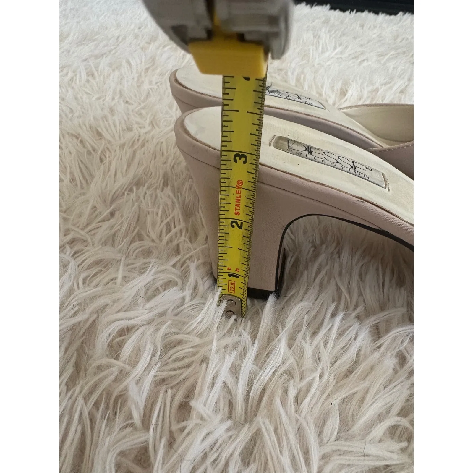 DIESSE Beige Square Toe Heeled‎ Mules Slides Women's Designer Shoes Size 10 Tan - Image 7