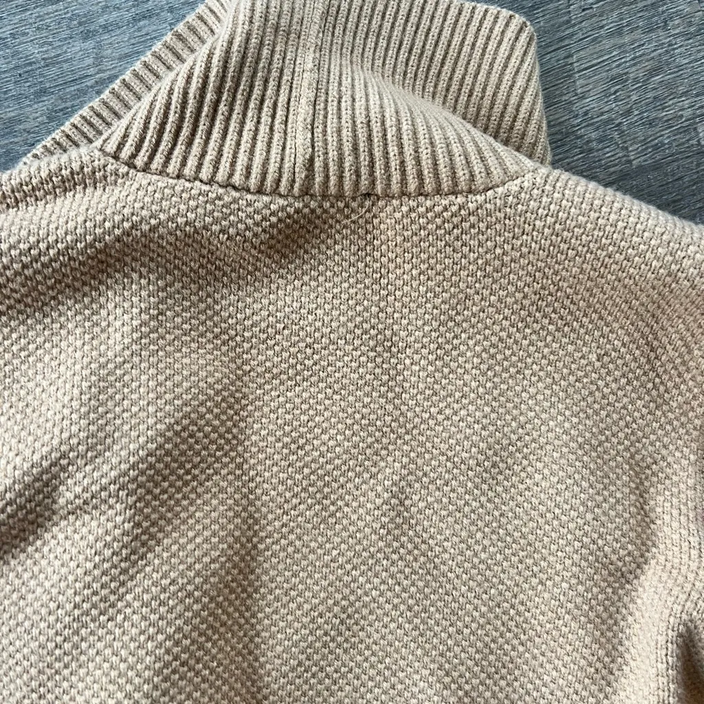 Ann Taylor Cozy Open Front Tan Knit Cardigan - Image 5